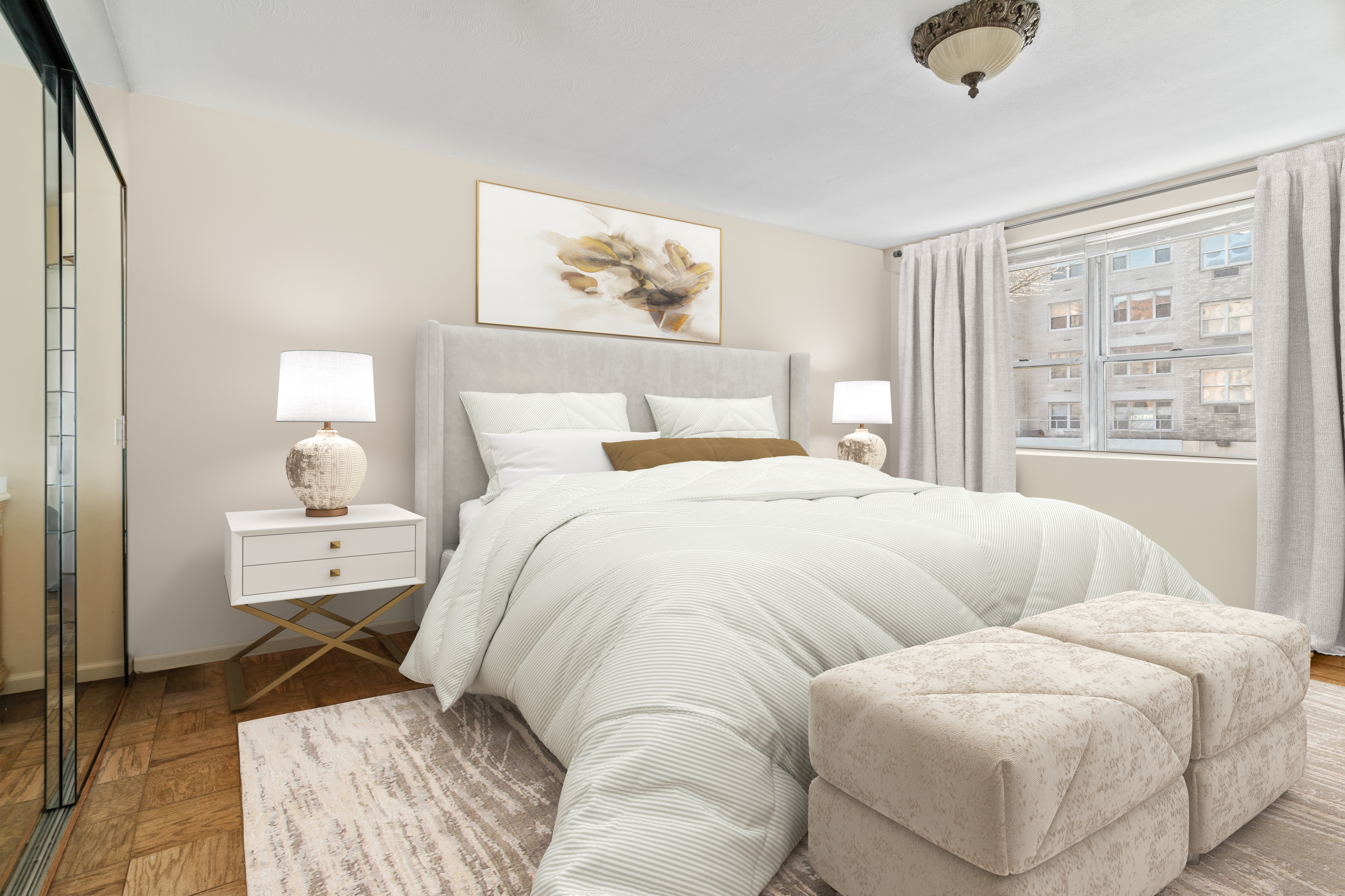 363 East 76th Street, Unit 2F Manhattan, NY 10075 - Photo 8 of 21 a bedroom with a bed and wooden floor