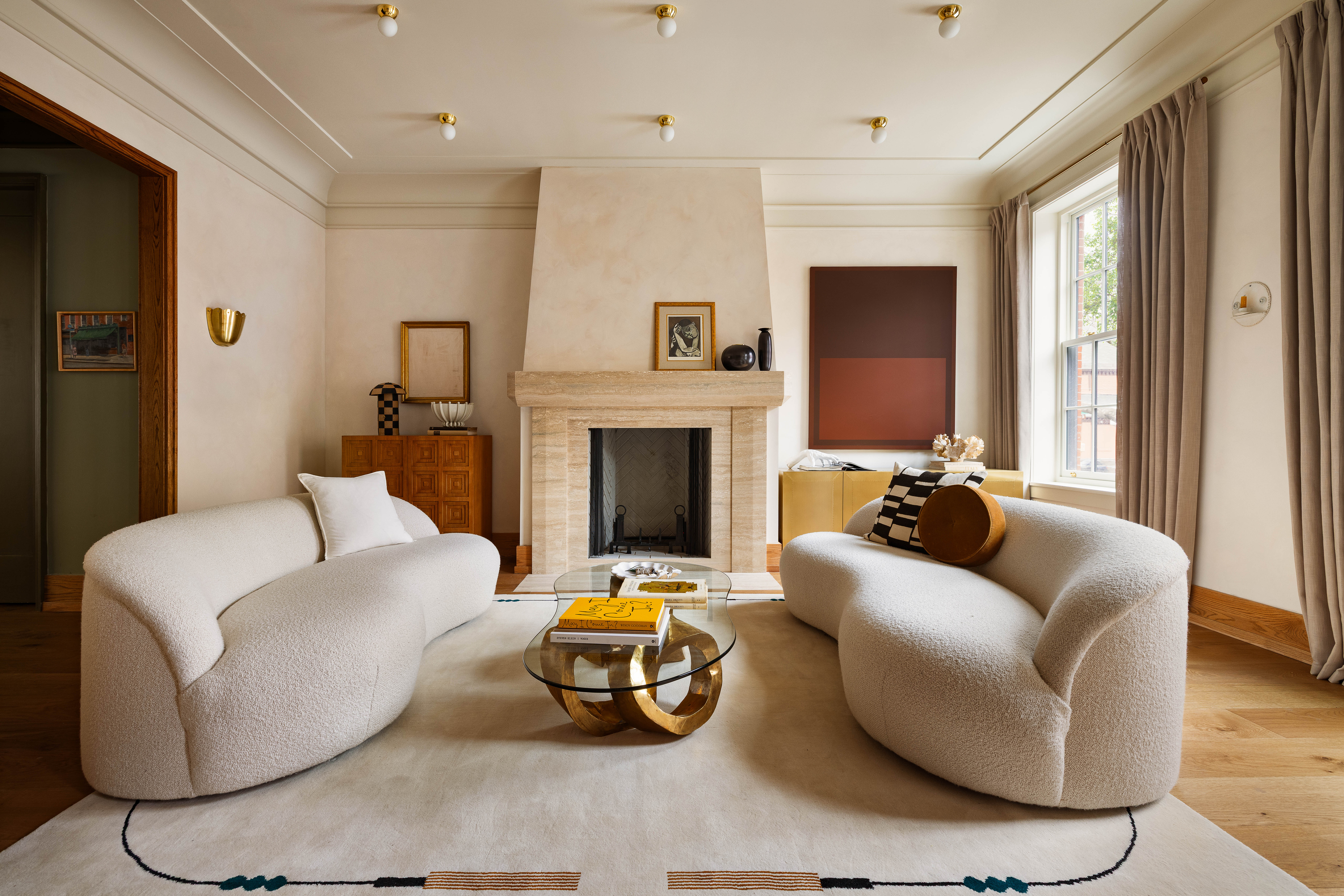 487 Henry Street Brooklyn, NY 11231 - Photo 11 of 37 a living room with furniture a flat screen tv and a fireplace