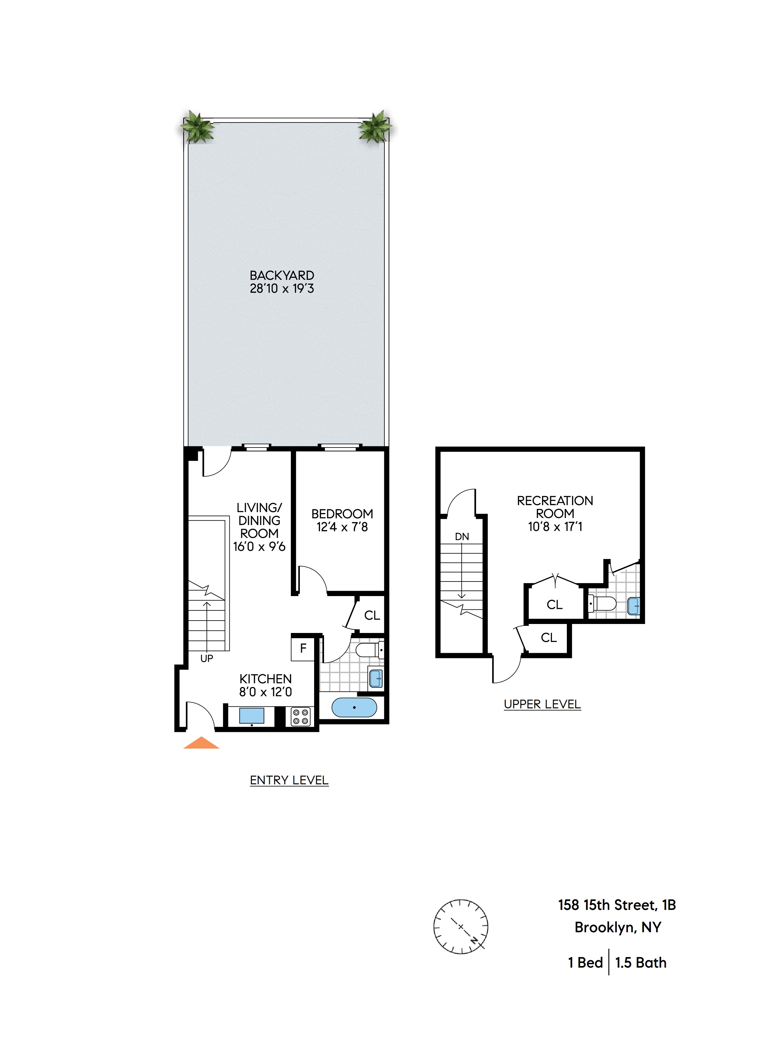158 15th Street, Unit 1B Brooklyn, NY 11215 - Photo 14 of 14 a picture of a floor plan