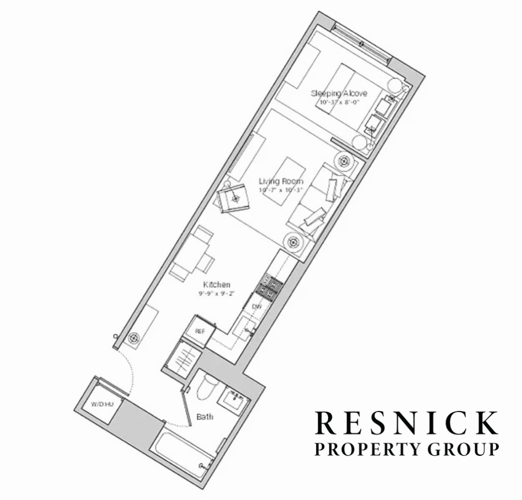 300 West 122nd Street, Unit 6R Manhattan, NY 10027 - Photo 23 of 23 a view of a bench in a white wall