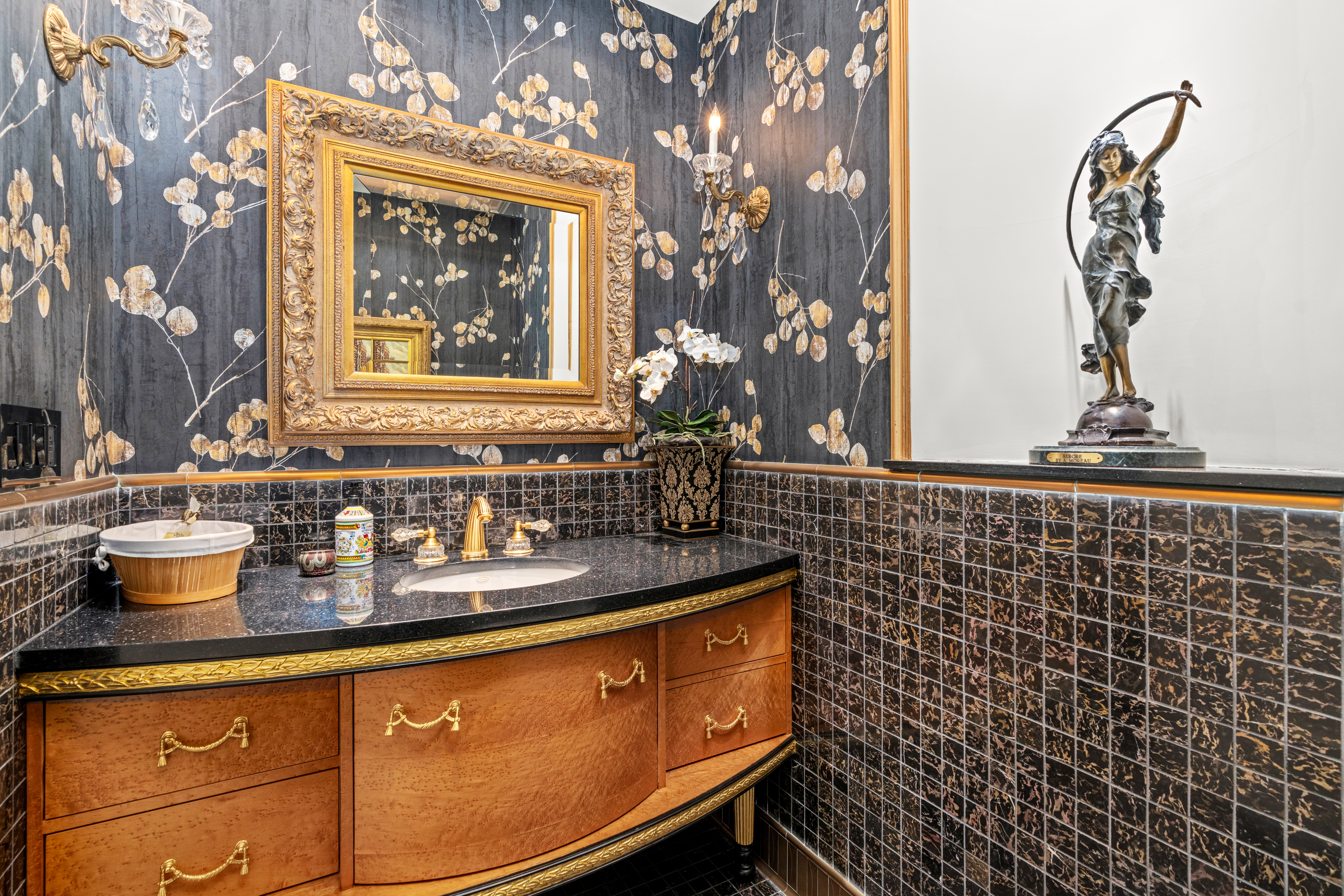 1965 Broadway, Unit 26EF Manhattan, NY 10023 - Photo 12 of 32 a bathroom with a sink a mirror and a shower