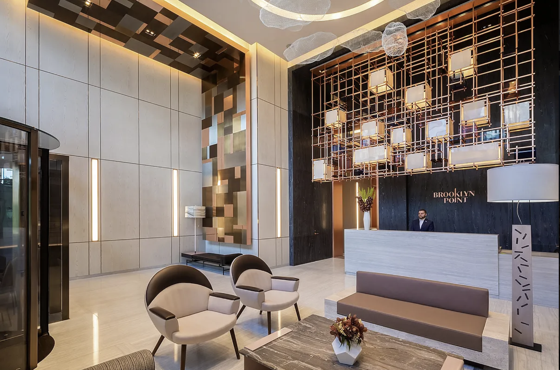 1 City Point, Unit 57A Brooklyn, NY 11201 - Photo 17 of 23 a view of living room kitchen and dining room