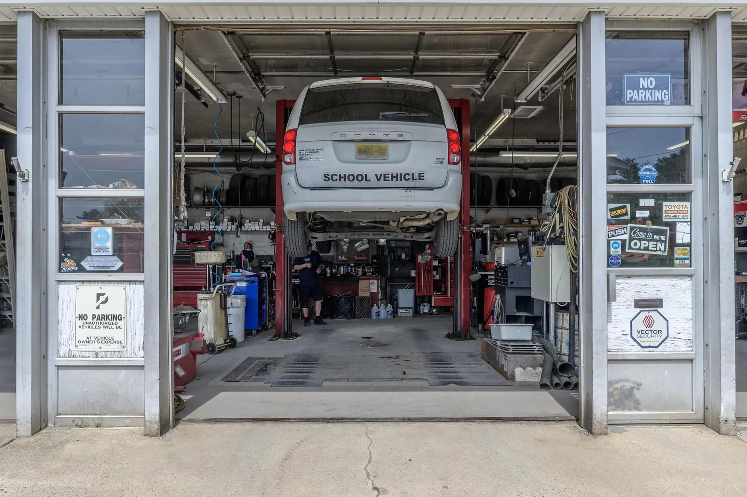 a view of car garage