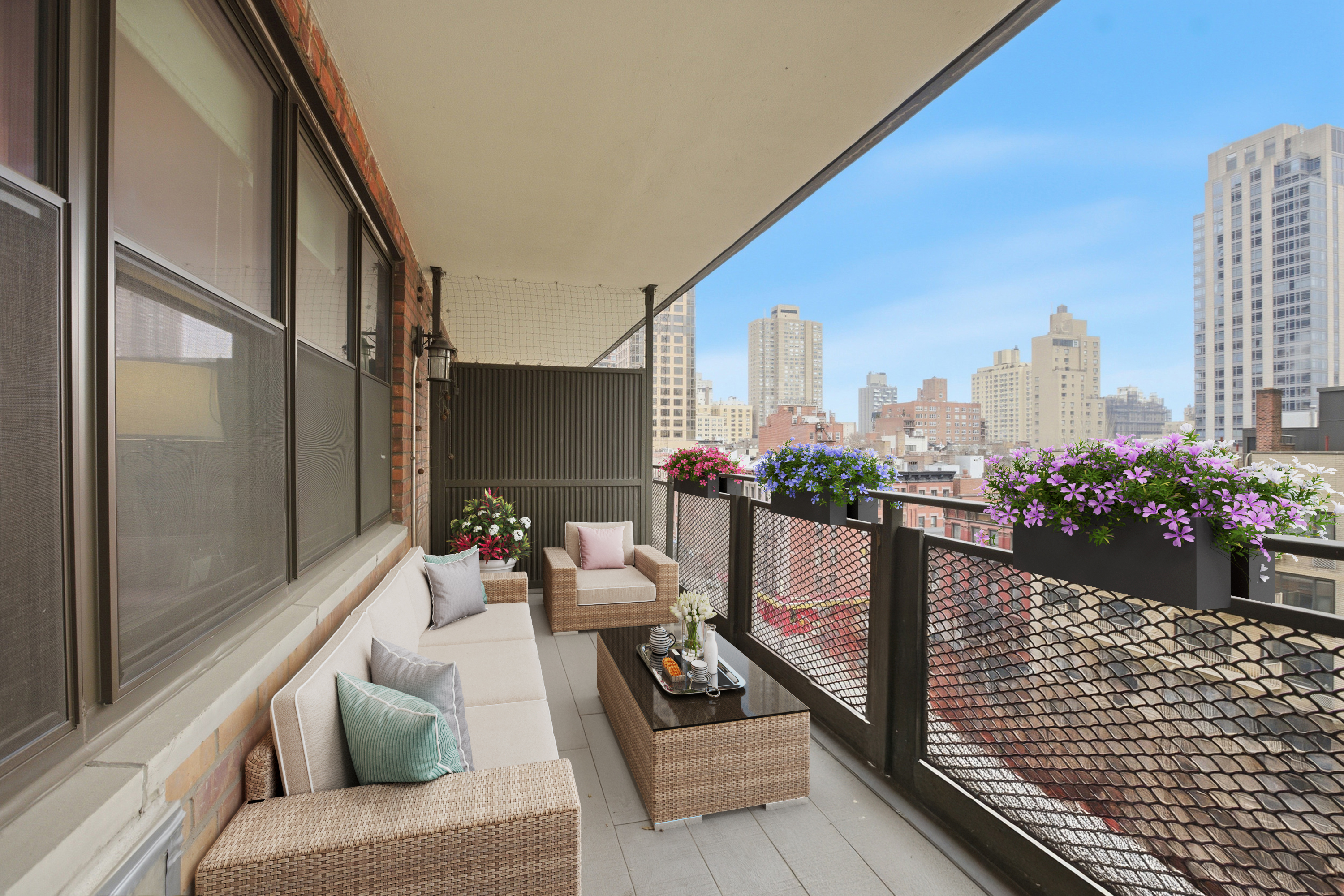 345 East 81st Street, Unit 9D Manhattan, NY 10028 - Photo 4 of 17 a view of balcony with couch