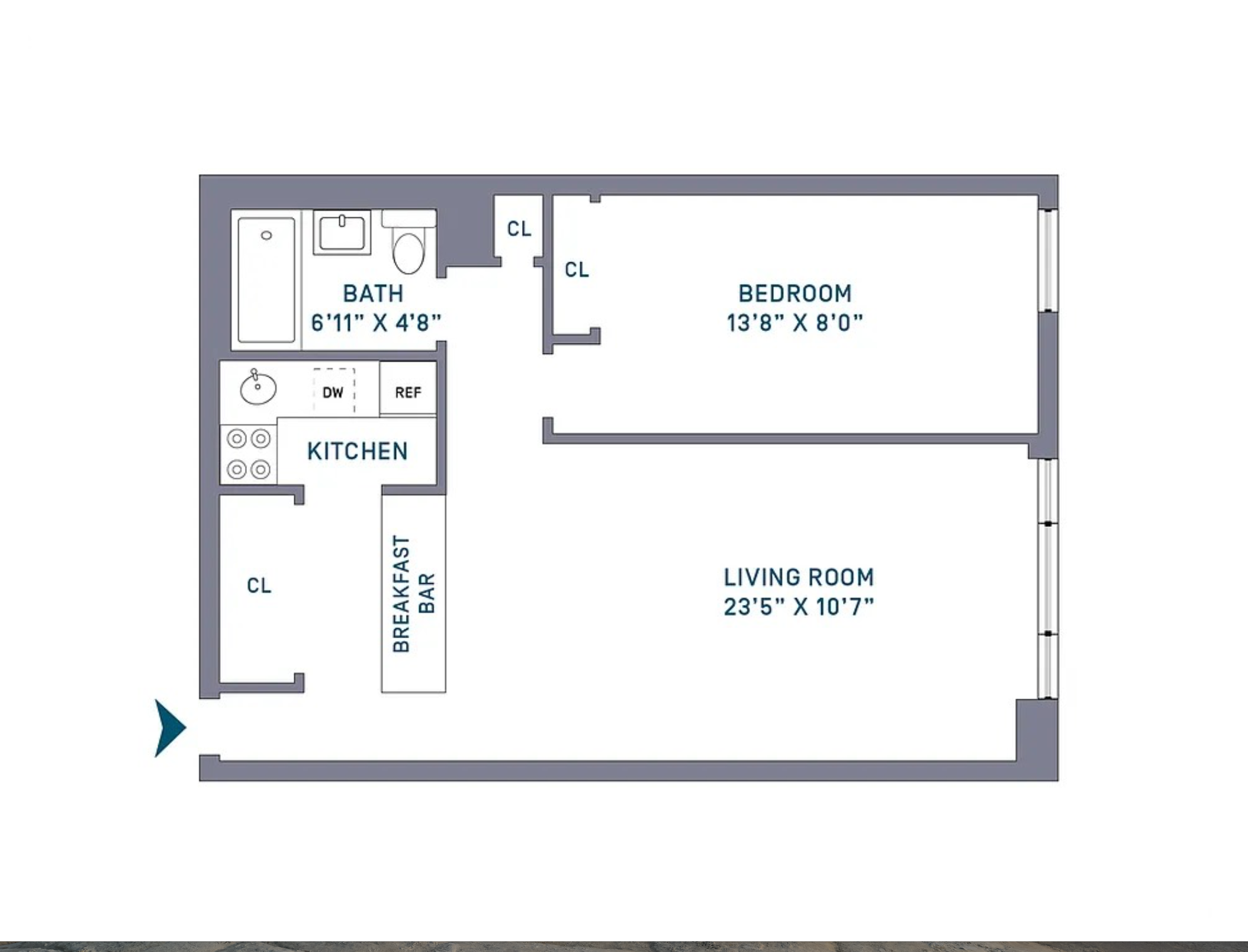 244 East 60th Street, Unit 3B Manhattan, NY 10022 - Photo 6 of 6 a picture of a floor plan