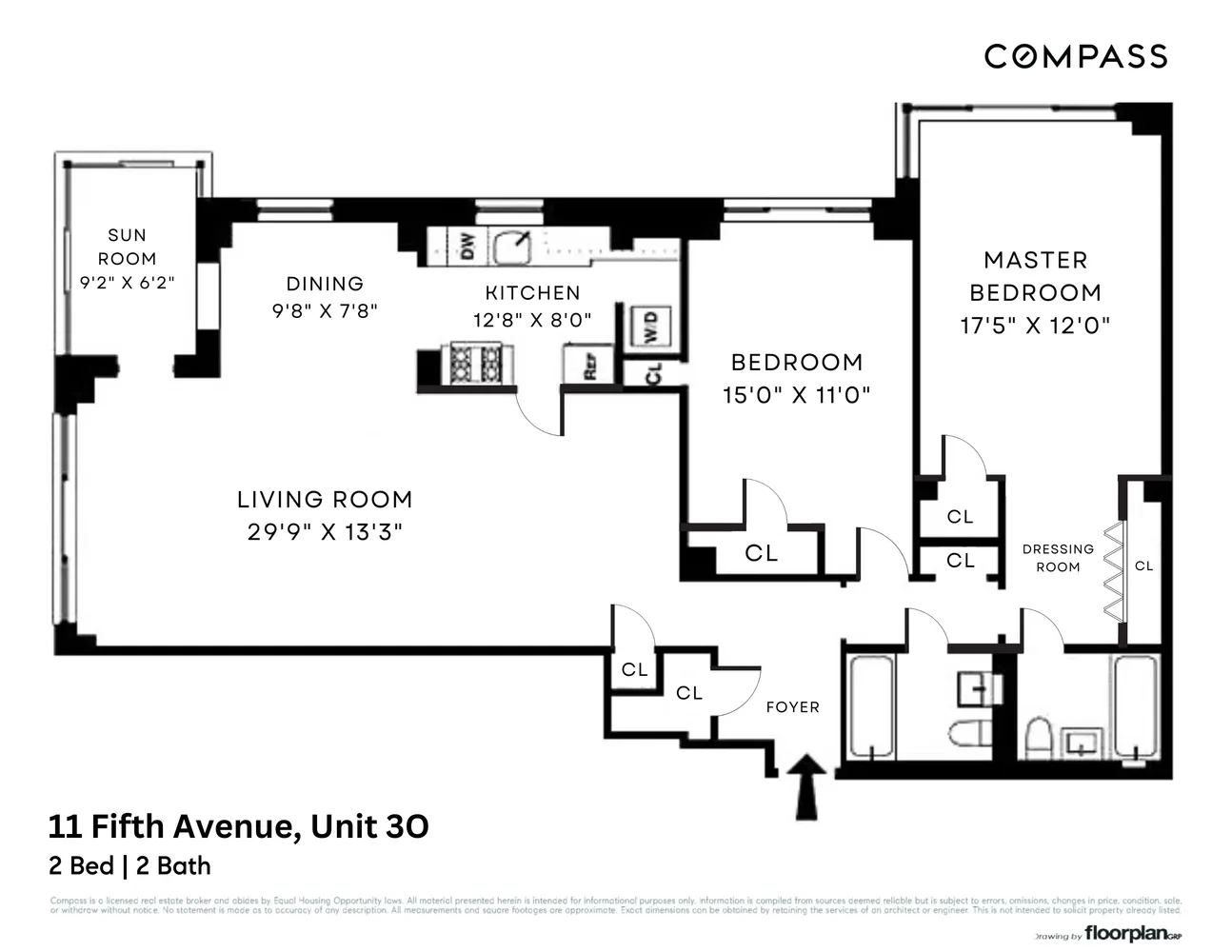 $2,395,000 | 11 5th Avenue, Unit 3O | Greenwich Village