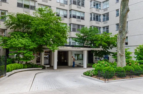 a front view of a building