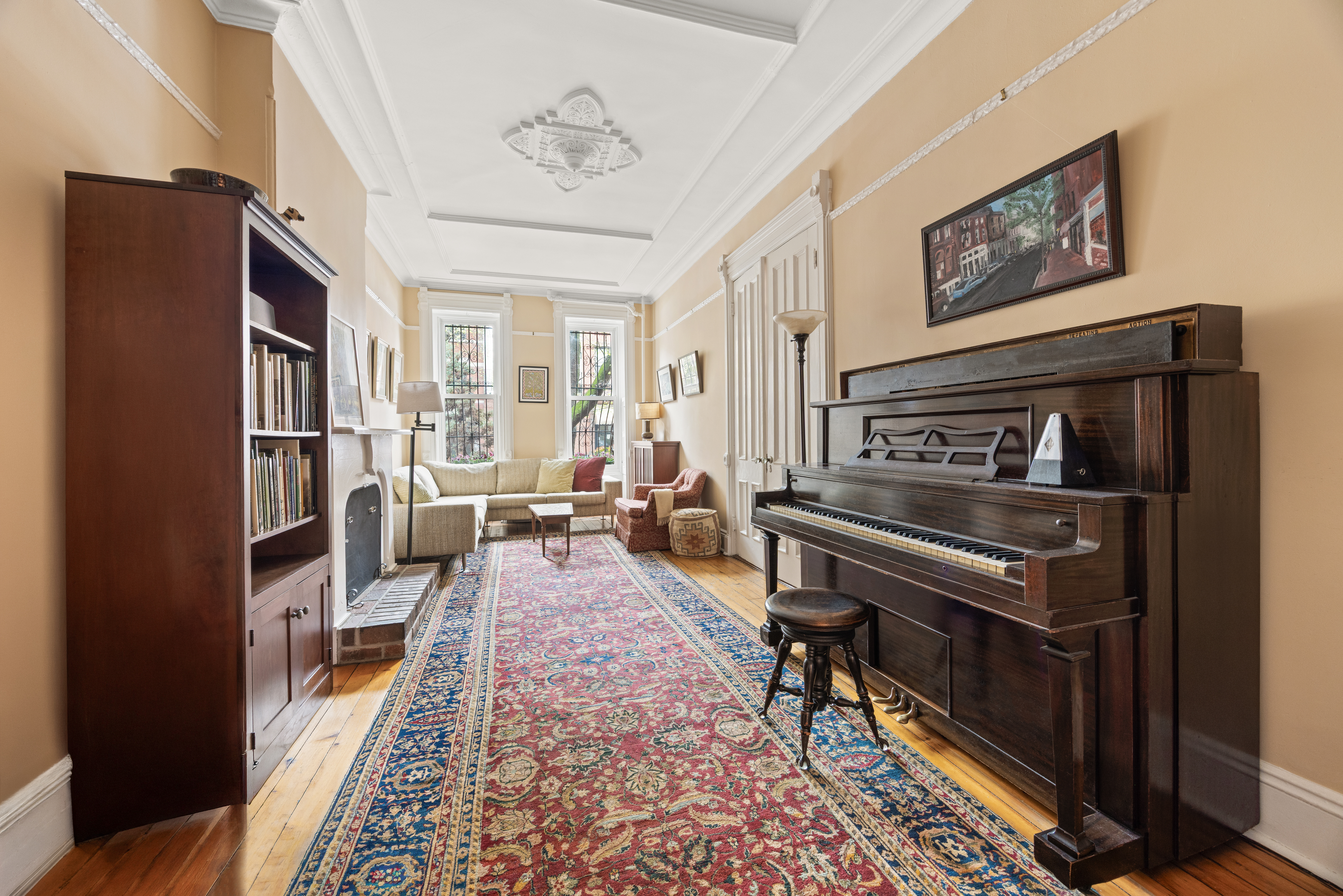 482 11th Street Brooklyn, NY 11215 - Photo 4 of 24 a living room with furniture and a fireplace