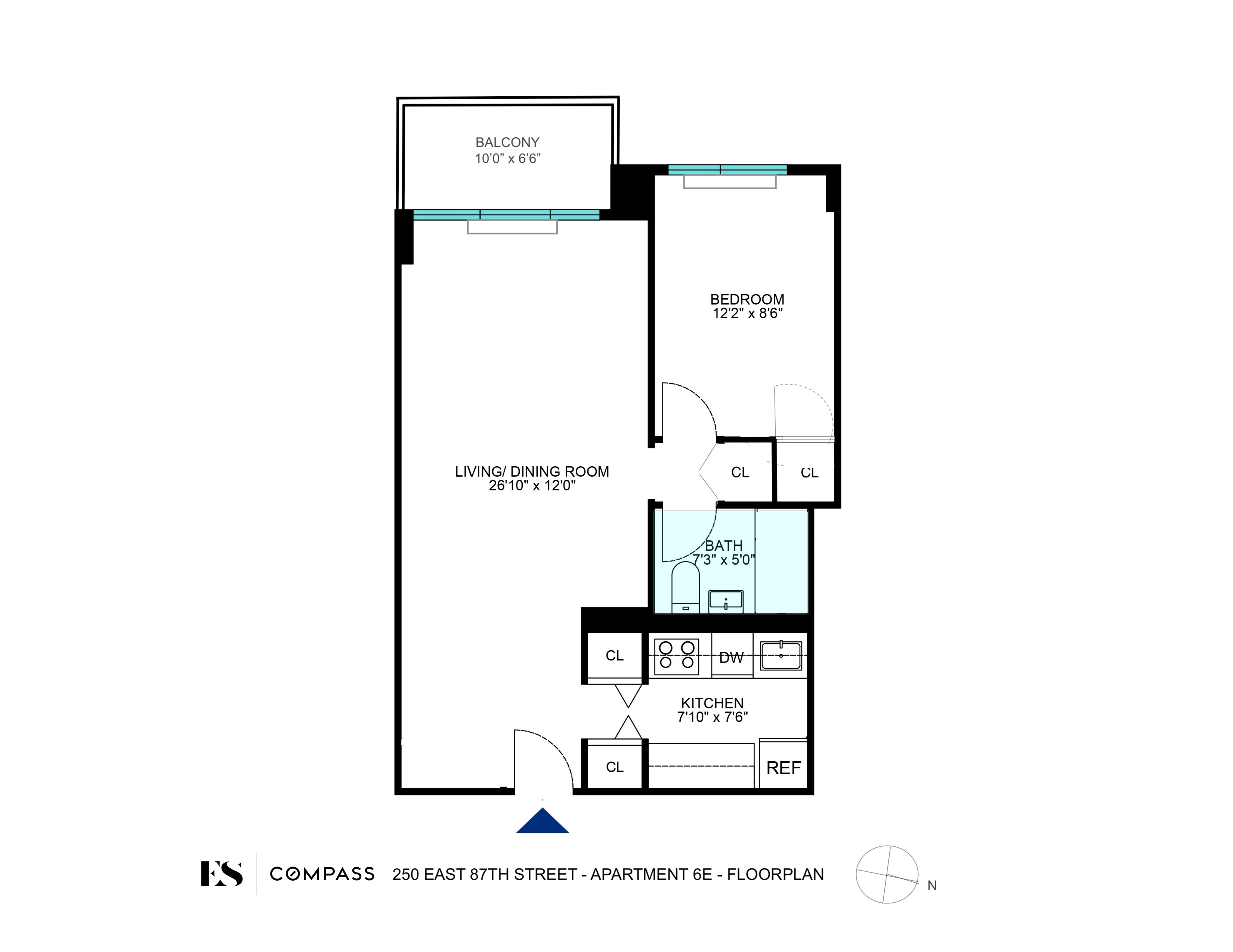 250 East 87th Street, Unit 6E Manhattan, NY 10128 - Photo 12 of 12 a picture of a room with a floor plan