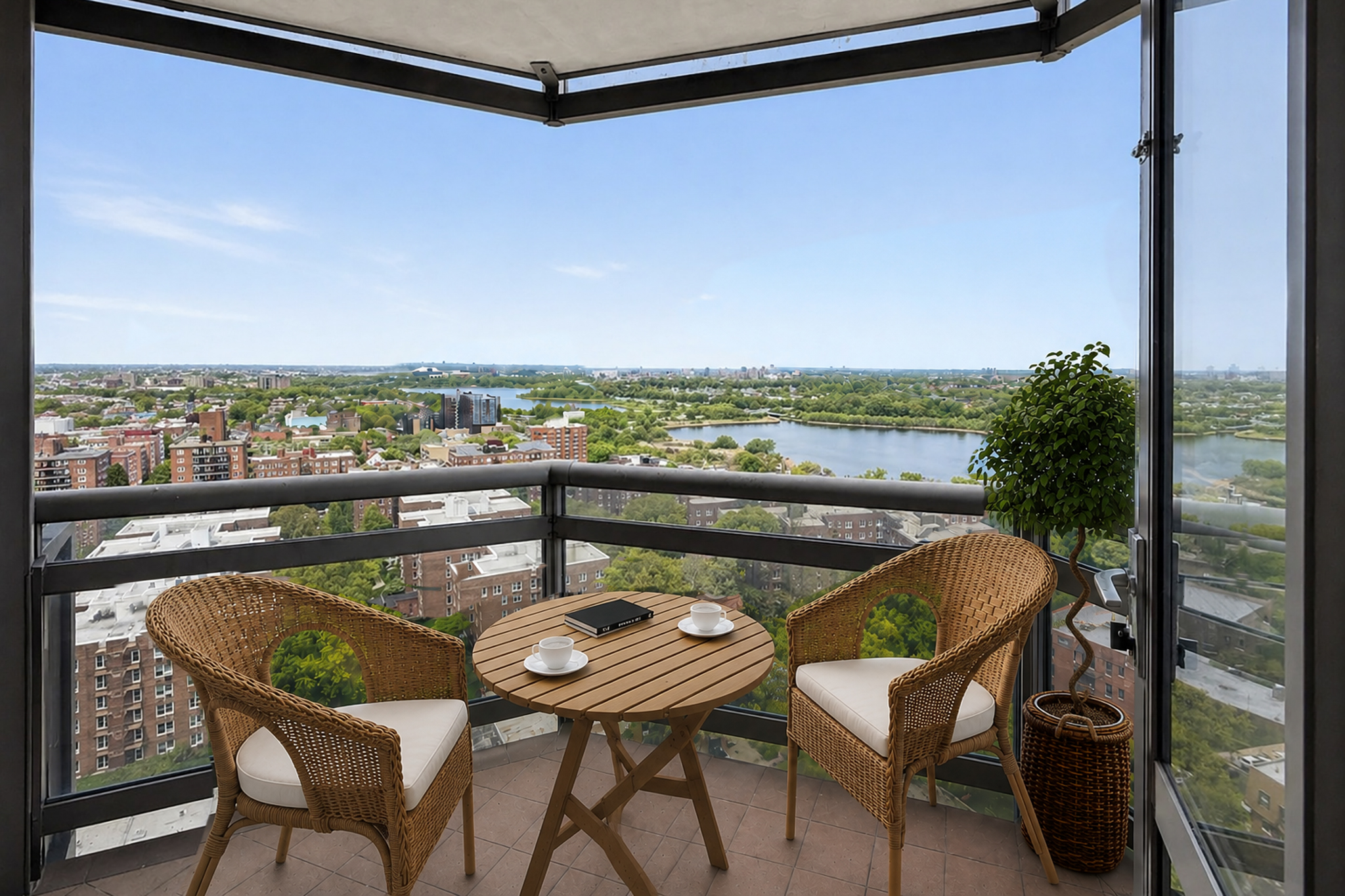 112-01 Queens Boulevard, Unit 21B Queens, NY 11375 - Photo 5 of 25 a view of a chairs and table in the balcony