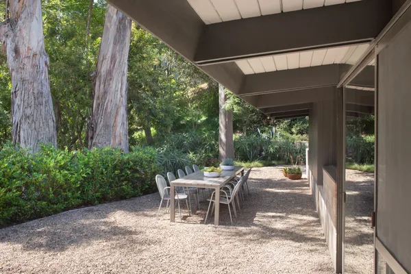 a outdoor space with furniture