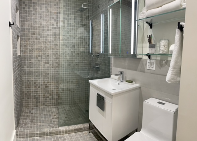 85 Carlton Avenue, Unit 2F Brooklyn, NY 11205 - Photo 6 of 7 a bathroom with a sink a toilet and shower