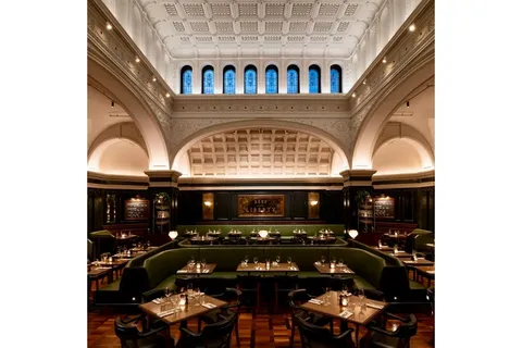 a view of a building with sitting space