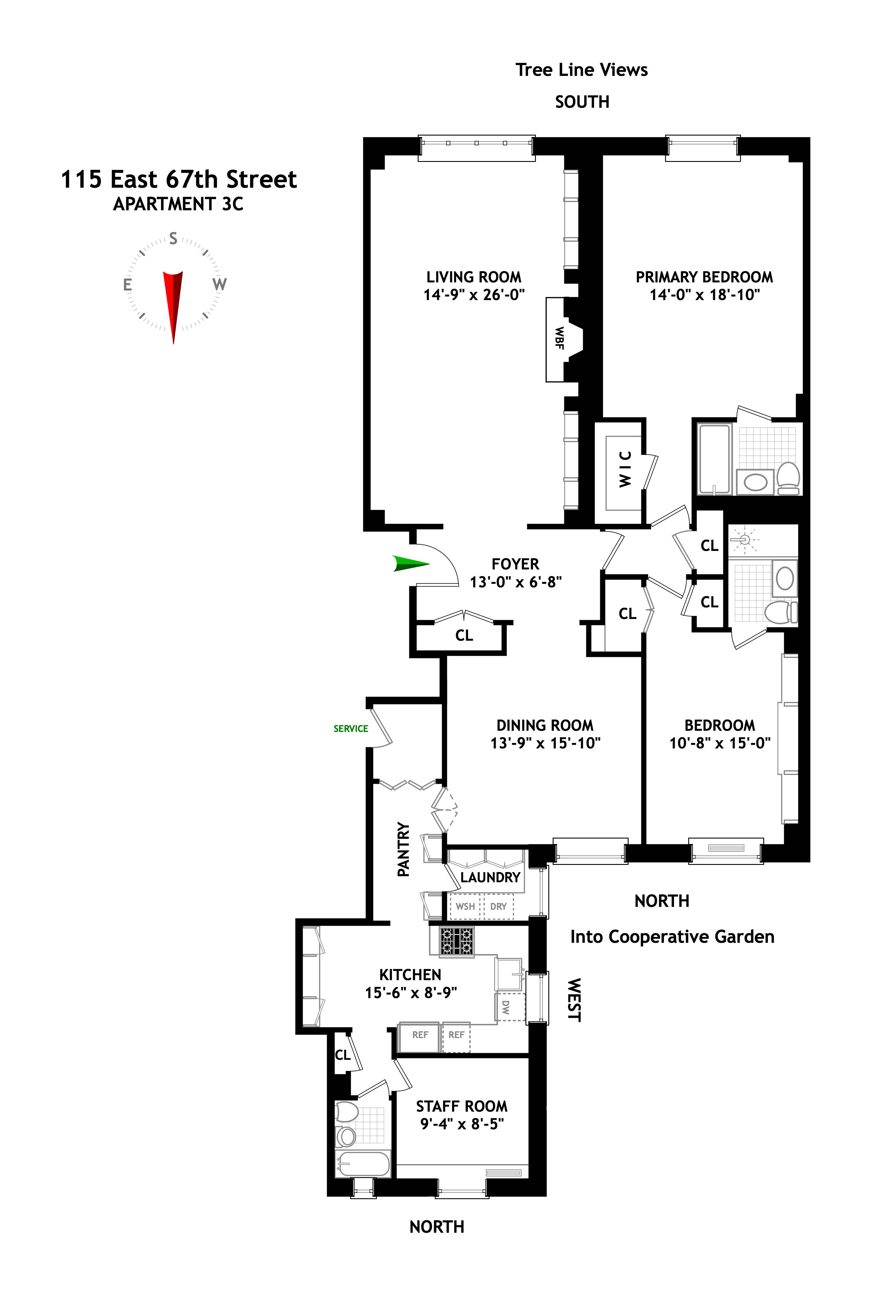 115 East 67th Street, Unit 3C Manhattan, NY 10065 - Photo 21 of 21 a picture of a floor plan