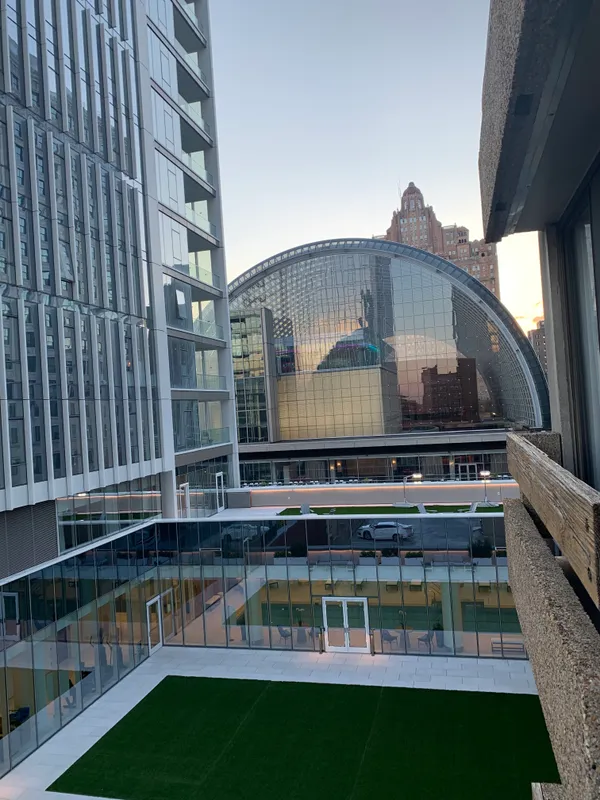 a view of building with yard