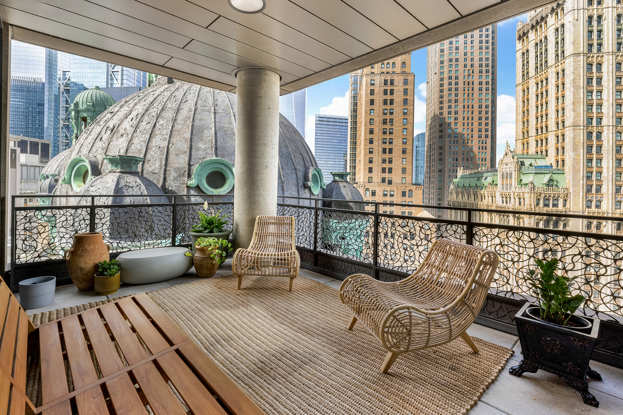 25 Park Row, Unit 29A Manhattan, NY 10038 - Photo 8 of 23 a view of two chairs in the balcony