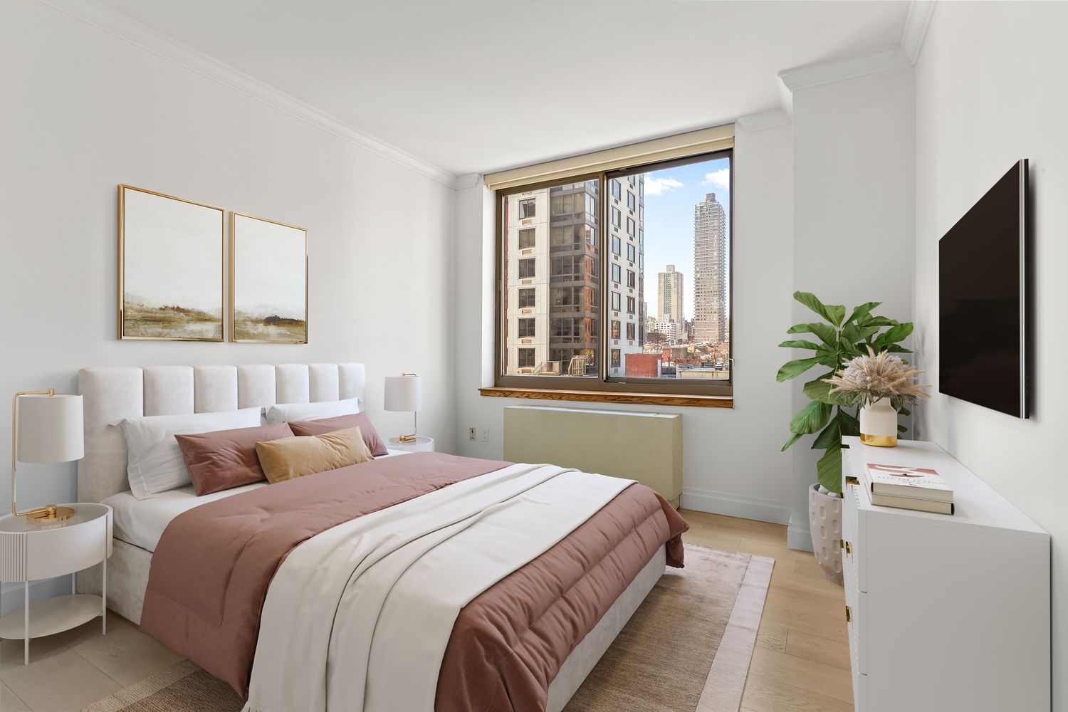 400 East 90th Street, Unit 7D Manhattan, NY 10128 - Photo 6 of 8 a bedroom with a large bed and a window