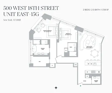 $4,680,000 | 500 West 18th Street, Unit EAST 15G | Chelsea
