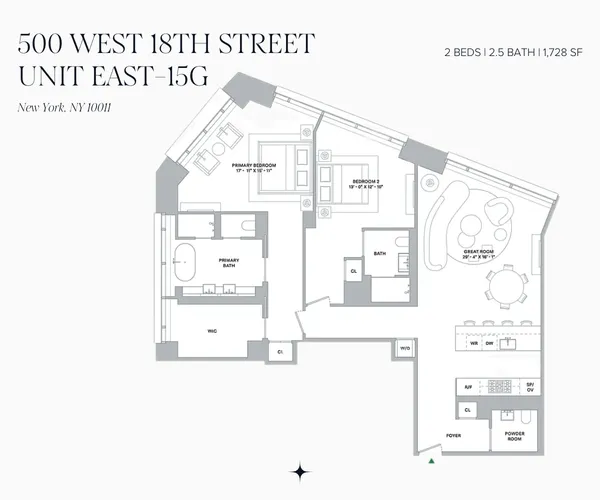 $4,680,000 | 500 West 18th Street, Unit EAST 15G | Chelsea