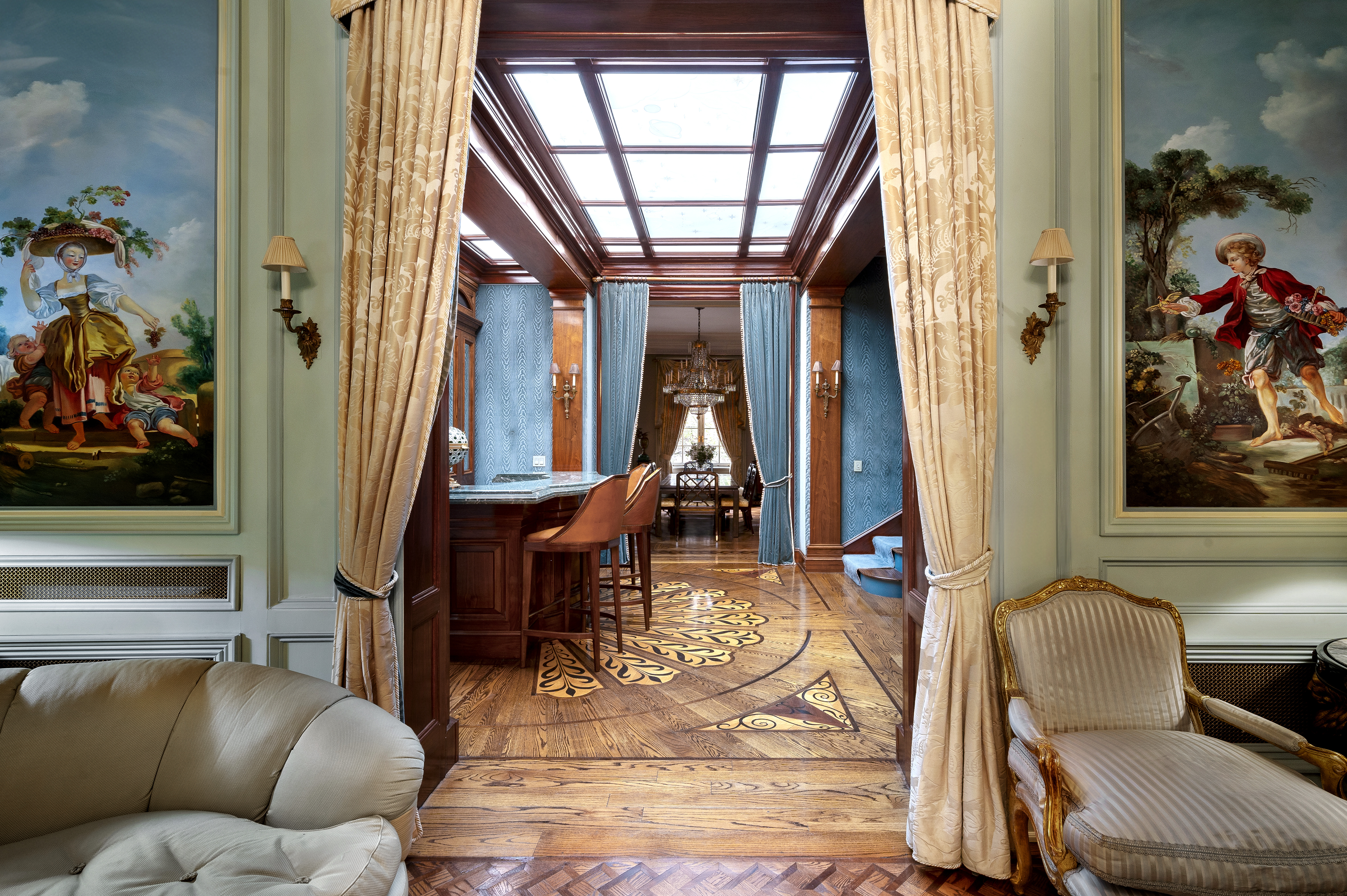163 East 64th Street Manhattan, NY 10065 - Photo 14 of 34 a living room with furniture and a flat screen tv