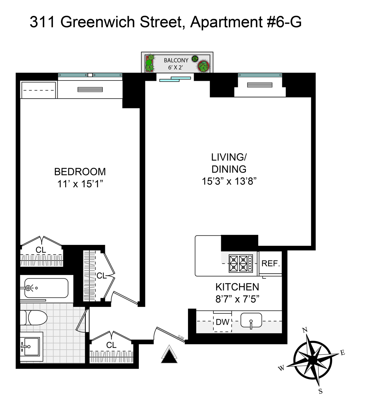 311 Greenwich Street, Unit 6G Manhattan, NY 10013 - Photo 1 of 1 Gallery Image 1