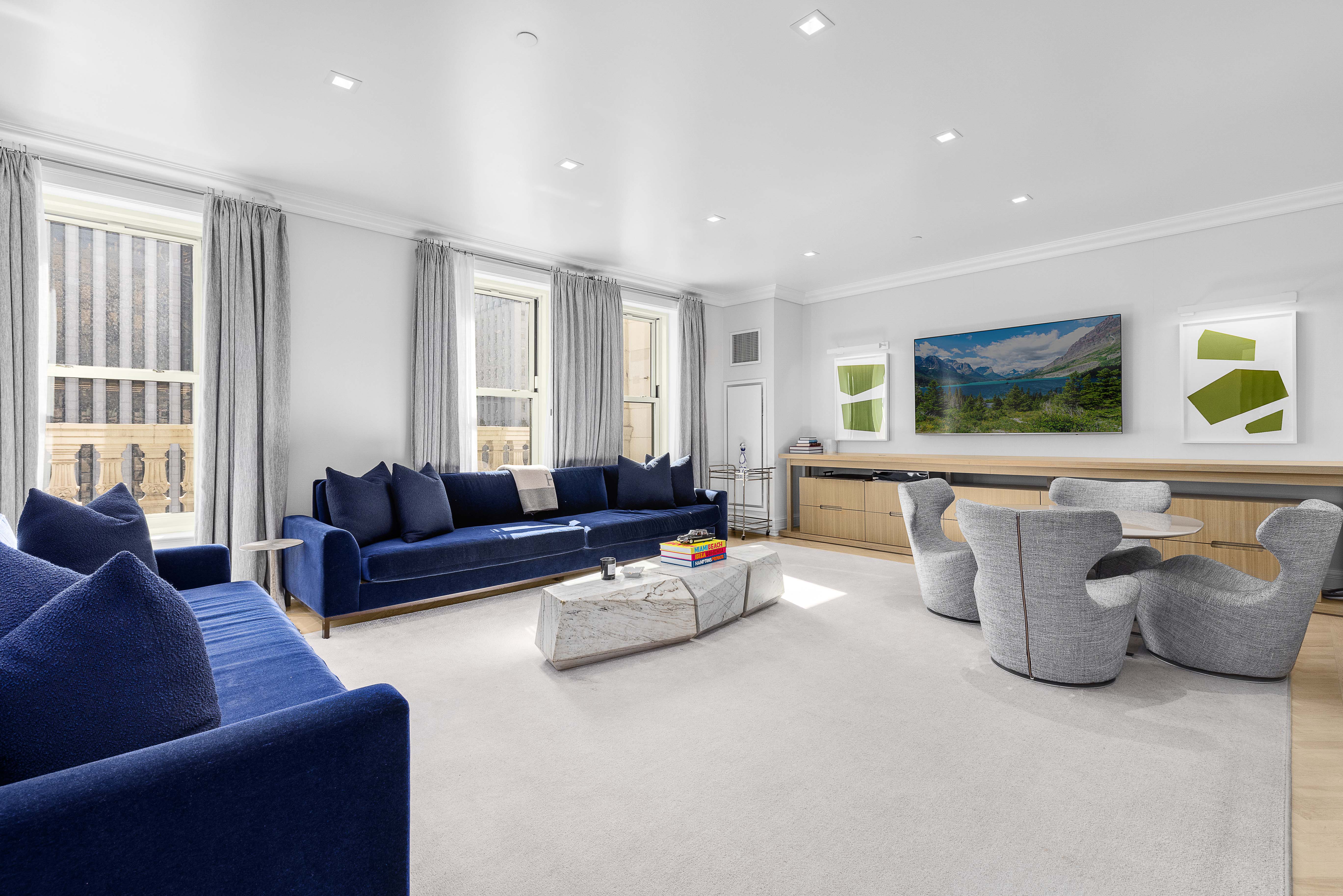 1 Central Park South, Unit 1511/1513 Manhattan, NY 10019 - Photo 4 of 25 a living room with furniture and large window