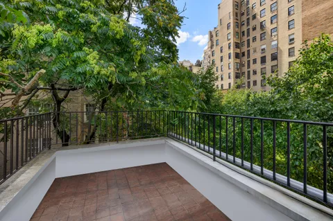 a view of balcony with mountain view