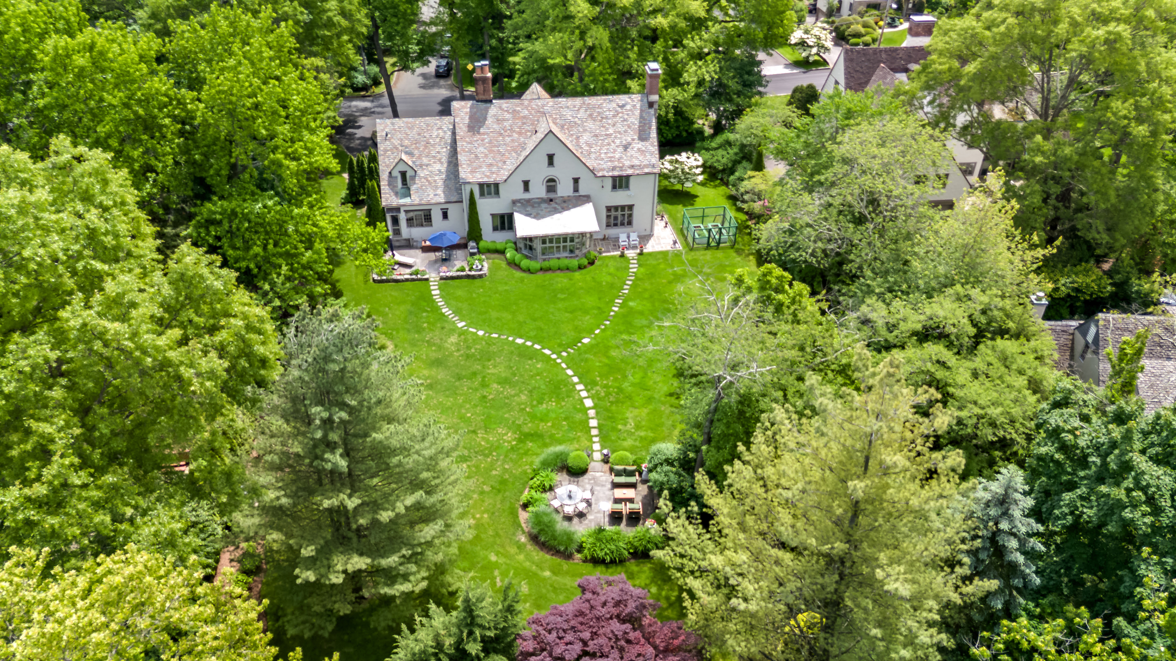 19 Avon Road Larchmont, NY 10538 - Photo 2 of 35 an aerial view of residential house with an outdoor space and seating