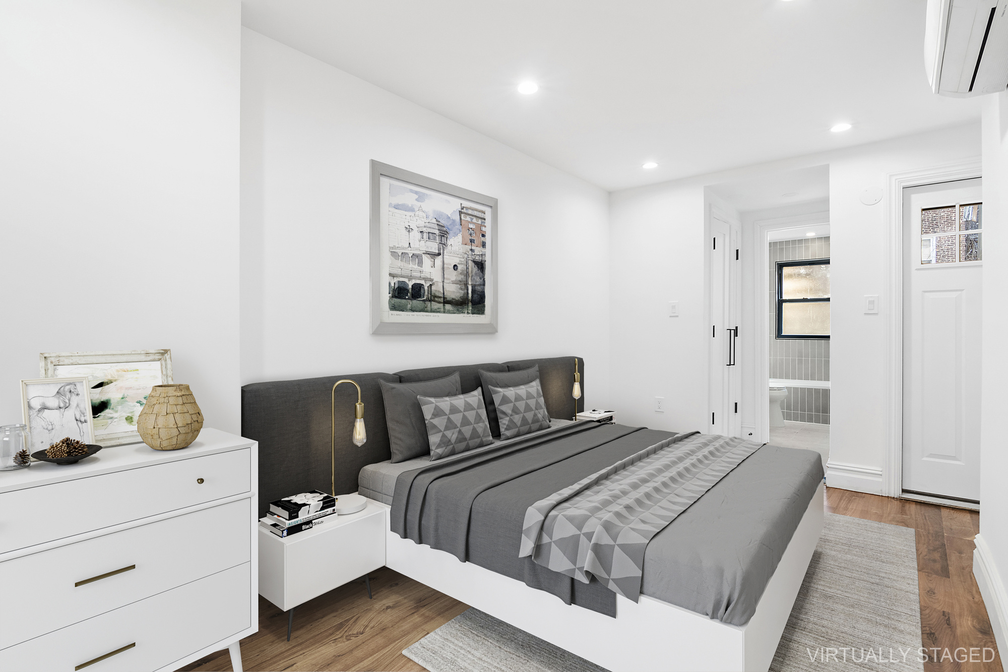 42 Eldert Street, Unit 1 Brooklyn, NY 11207 - Photo 4 of 10 a bedroom with a bed and wooden floor