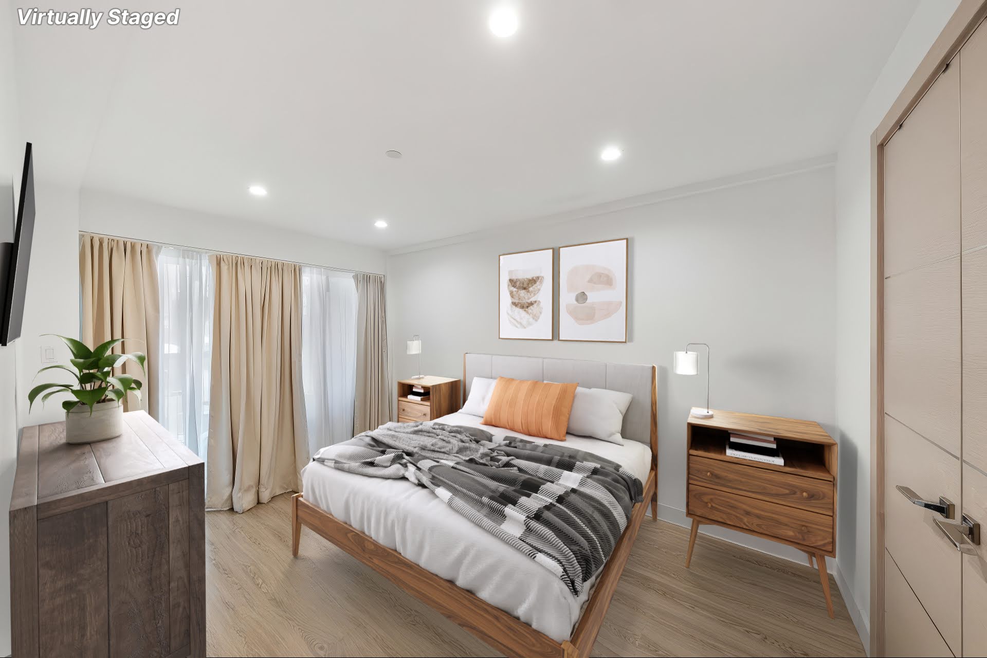 2025 Ocean Avenue, Unit 1B Brooklyn, NY 11230 - Photo 4 of 10 a bedroom with a large bed and a couch