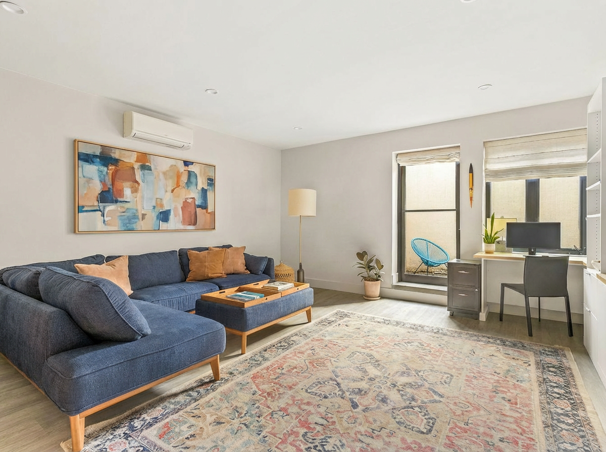 674 Hancock Street, Unit 1R Brooklyn, NY 11233 - Photo 8 of 10 a living room with furniture a rug and a window