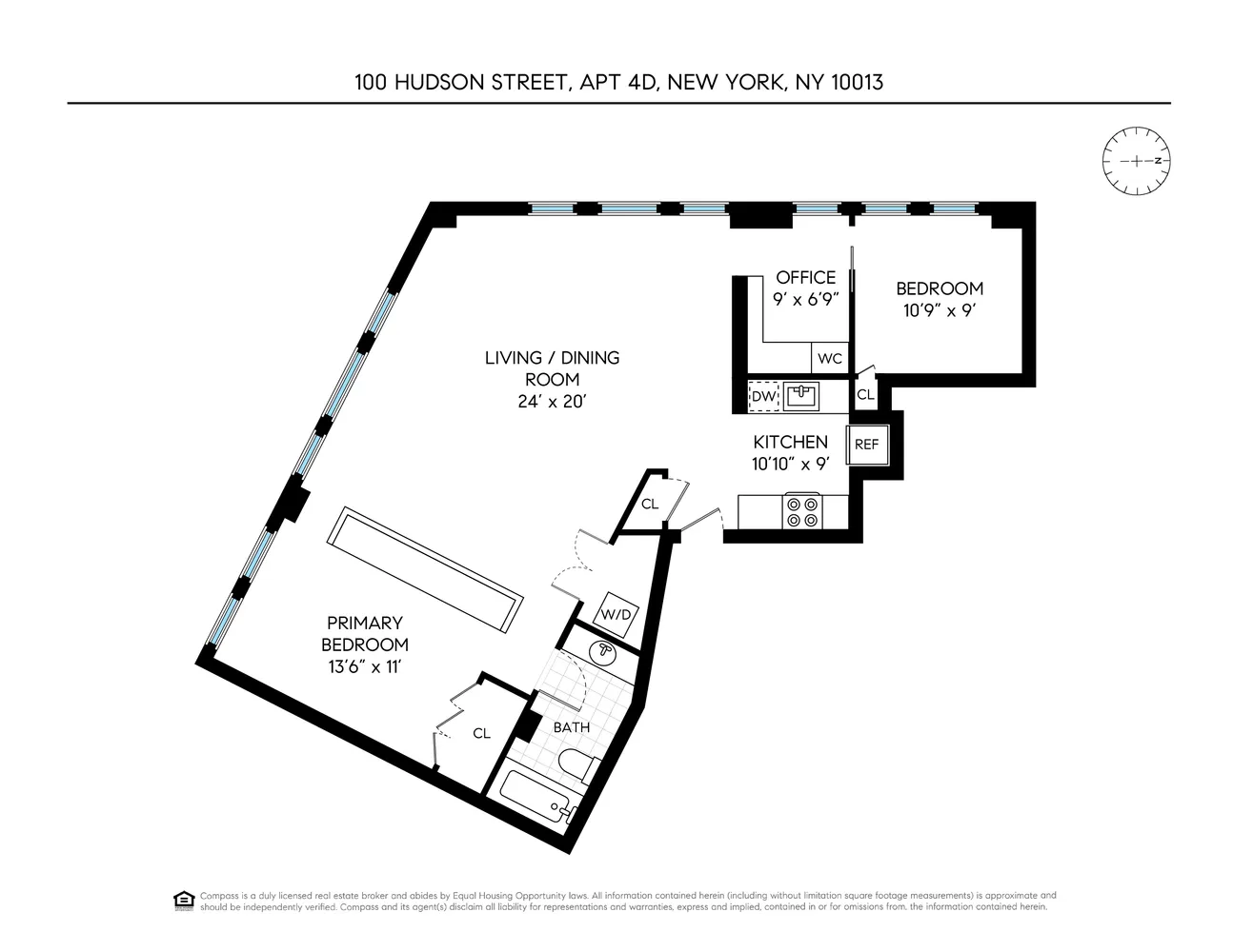 $2,195,000 | 100 Hudson Street, Unit 4D | TriBeCa