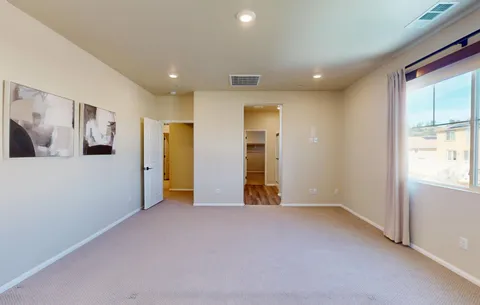 an empty room with a window