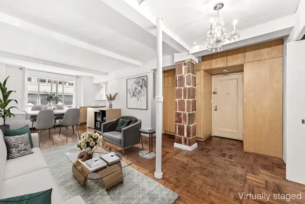 a living room with furniture