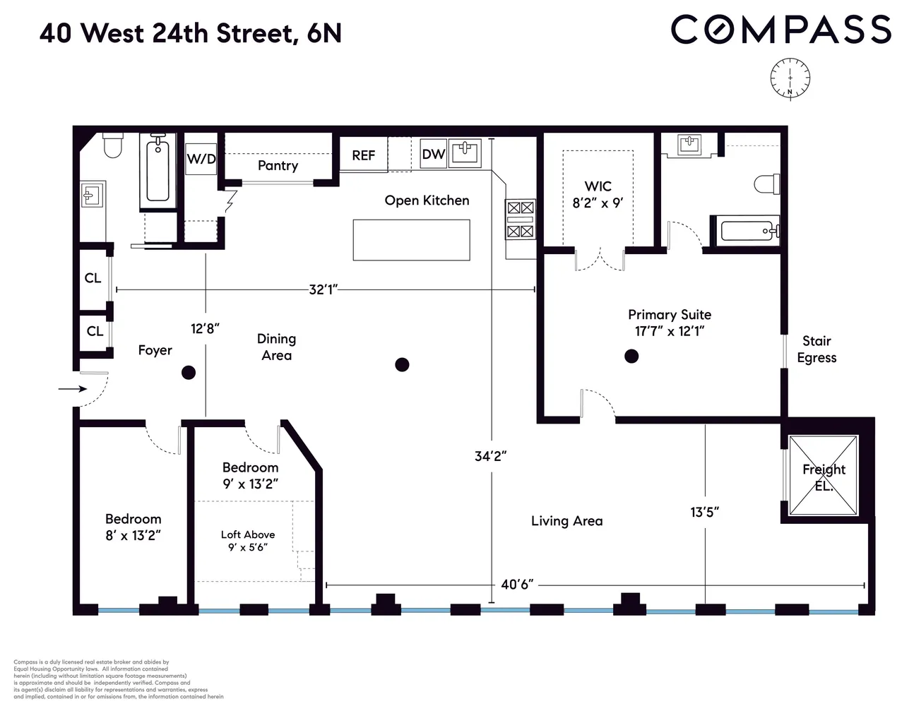 $2,680,000 | 40 West 24th Street, Unit 6N | Flatiron