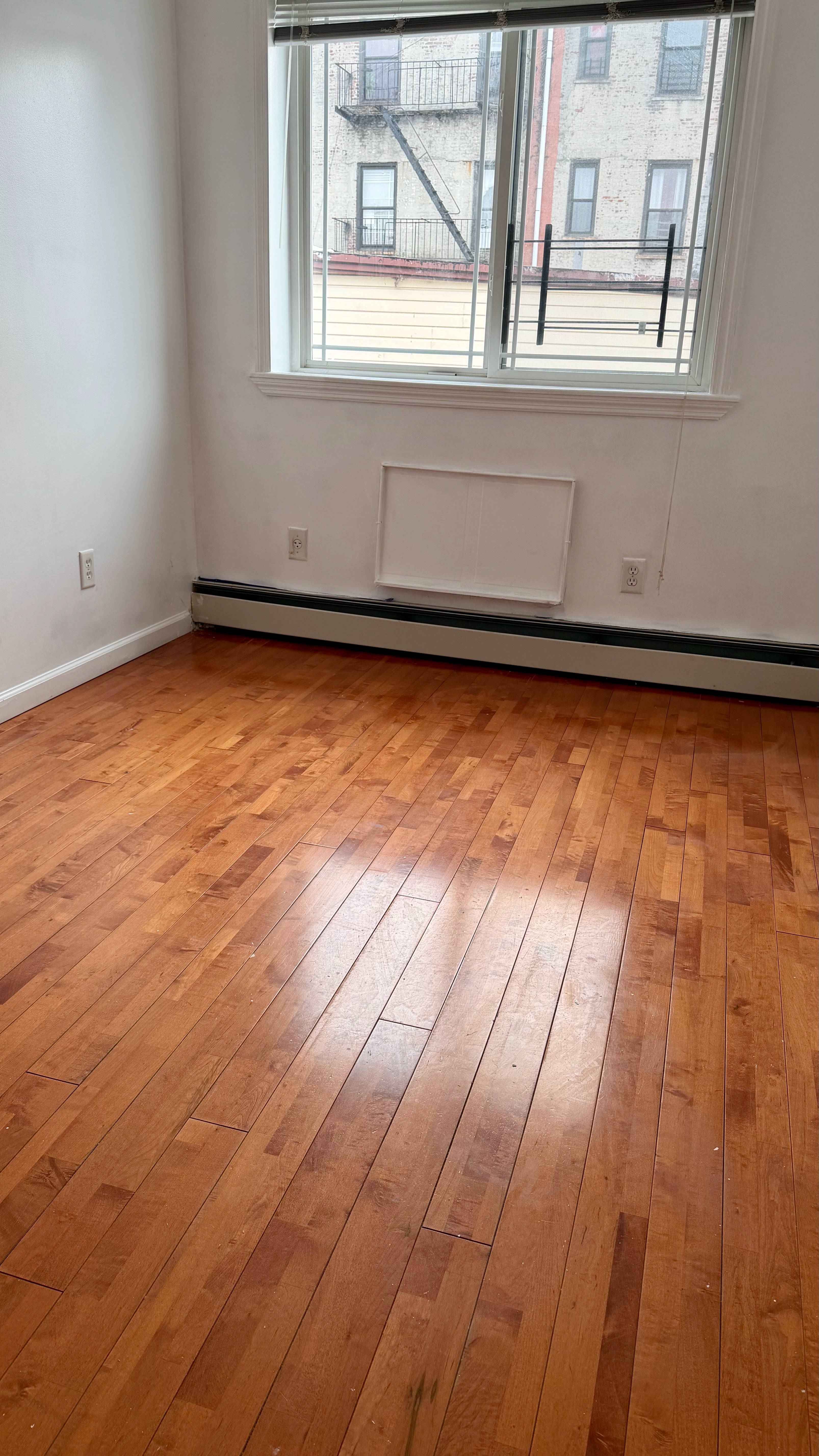 48 Schenck Avenue, Unit 3 Brooklyn, NY 11207 - Photo 5 of 7 an empty room with wooden floor and windows