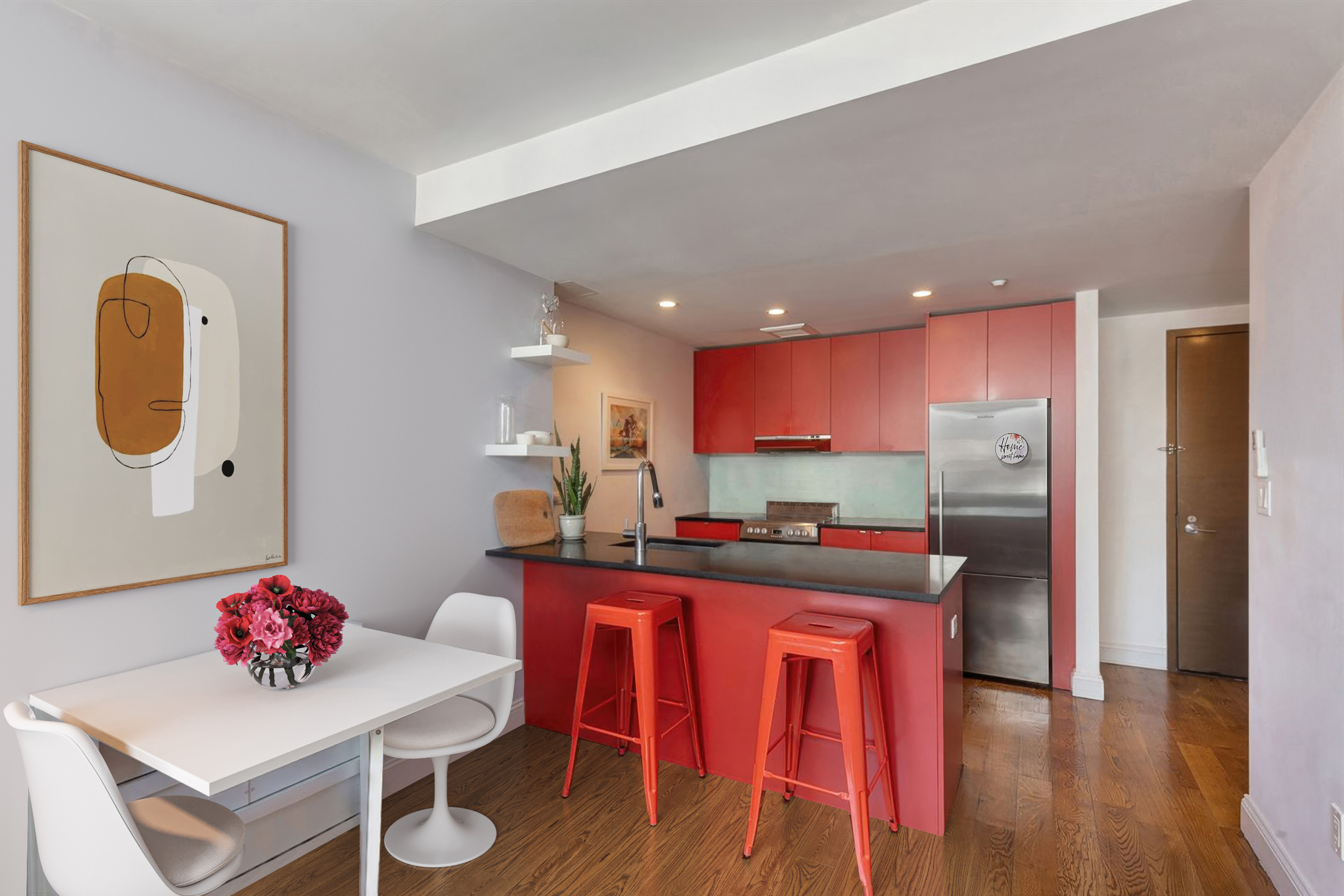 954 Bergen Street, Unit 5D Brooklyn, NY 11216 - Photo 2 of 6 a kitchen with a table and chairs