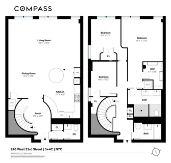 $2,975,000 | 240 West 23rd Street, Unit 3/4C | Chelsea