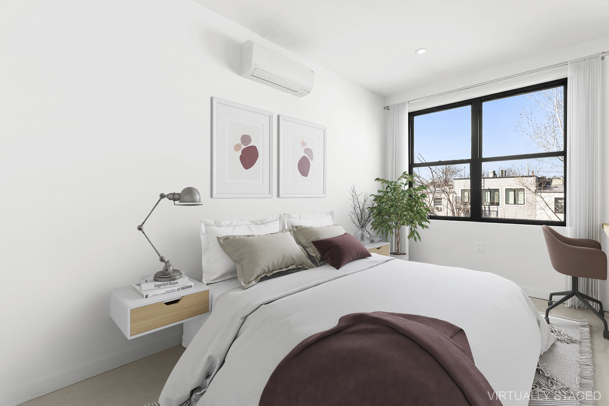 647 Dekalb Avenue, Unit 4B Brooklyn, NY 11216 - Photo 7 of 8 a bedroom with a bed and a large window