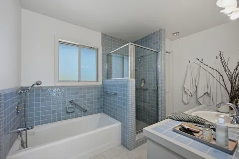 a bathroom with a sink and a bathtub