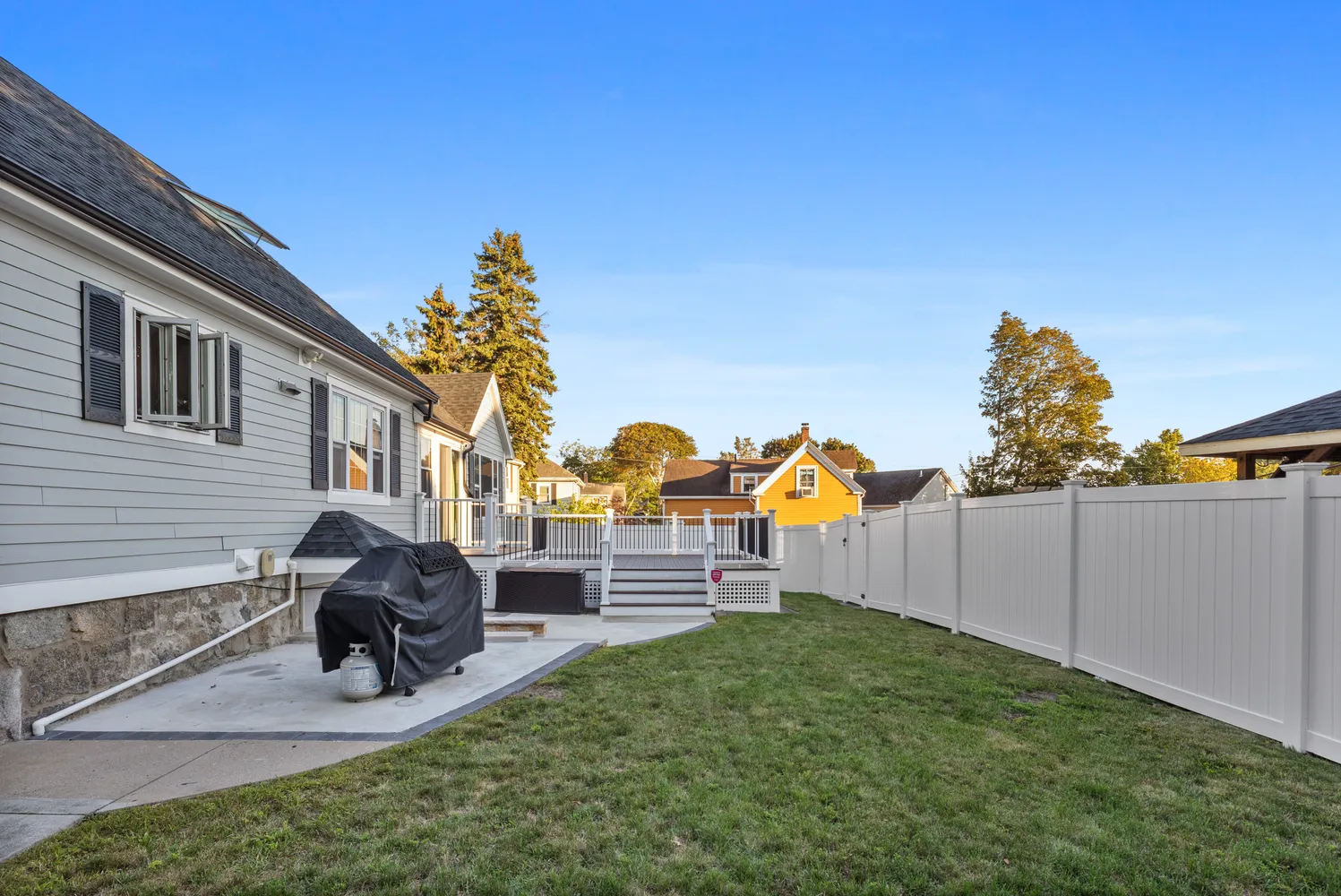 a view of outdoor space and seating