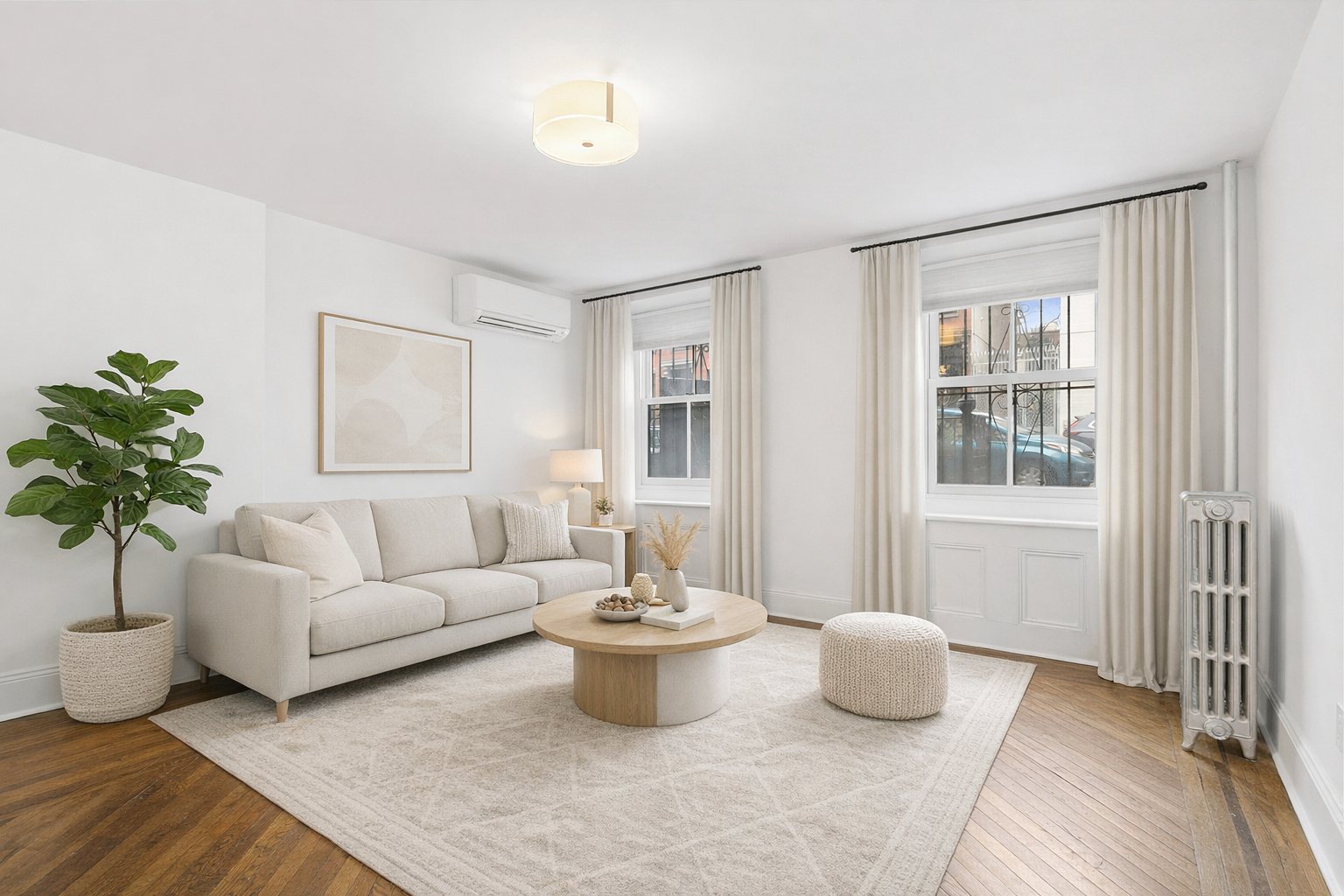 130 Fort Greene Place, Unit GARDEN Brooklyn, NY 11217 - Photo 2 of 9 a living room with furniture and a potted plant