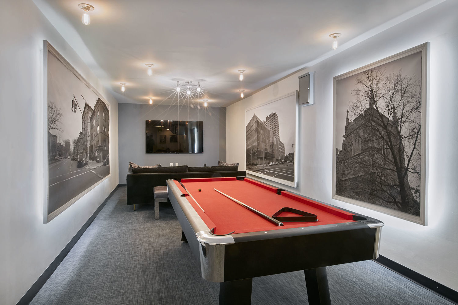 305 West 150th Street, Unit 511 Manhattan, NY 10039 - Photo 16 of 17 a room with pool table and windows
