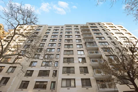 a front view of a multi story building