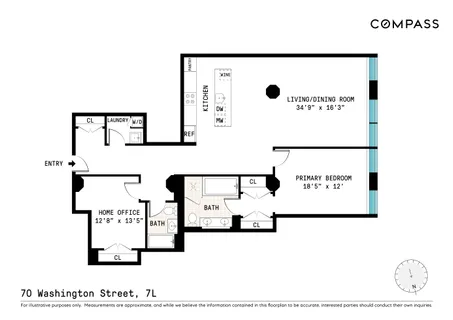$1,998,000 | 70 Washington Street, Unit 7L | DUMBO