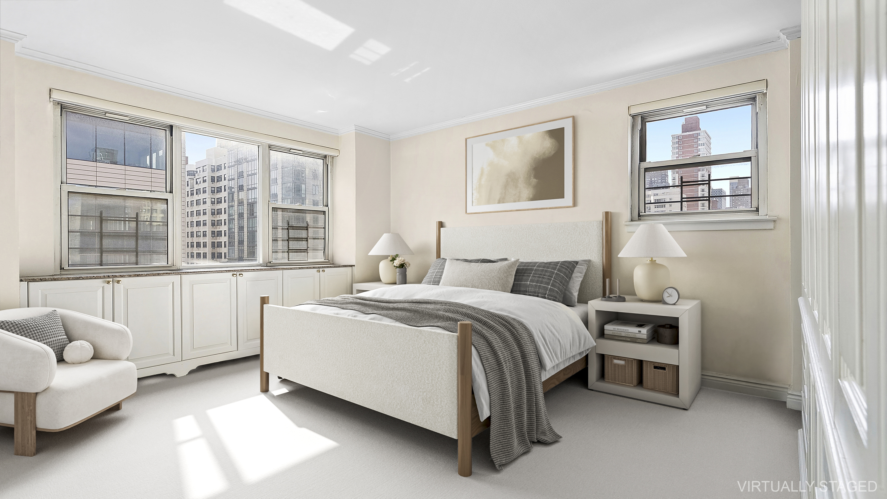 333 East 79th Street, Unit 8X Manhattan, NY 10075 - Photo 5 of 8 a spacious bedroom with a bed and a couch next to a window