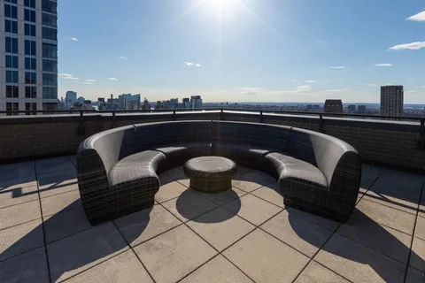 a view of outdoor space with seating