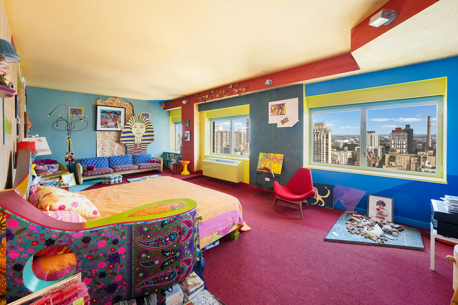 a bedroom with bed and window