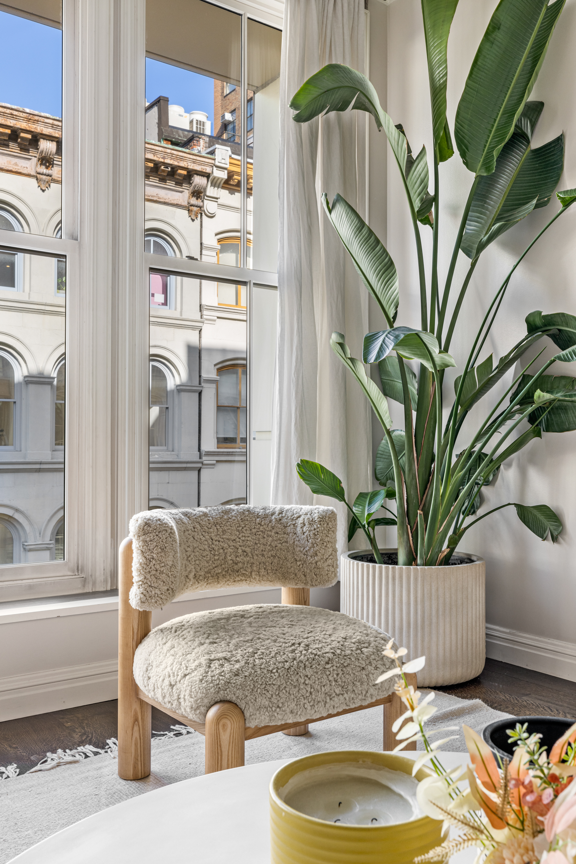 51 Walker Street, Unit 6B Manhattan, NY 10013 - Photo 3 of 10 a living room with furniture and a potted plant