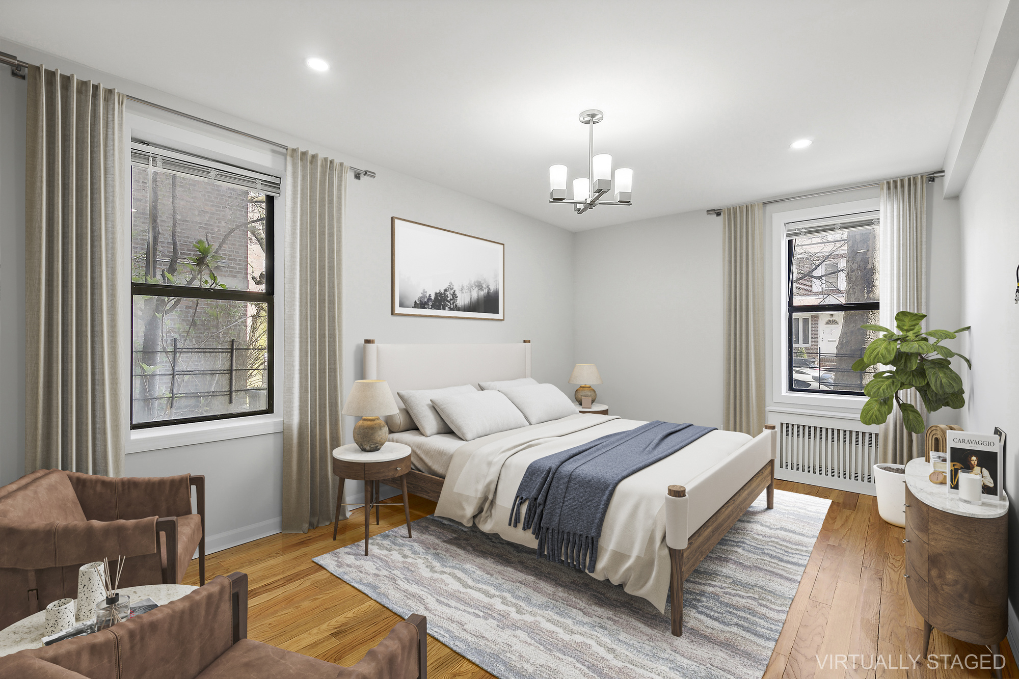 40 89th Street, Unit 1F Brooklyn, NY 11209 - Photo 6 of 13 a bedroom with a bed and wooden floor